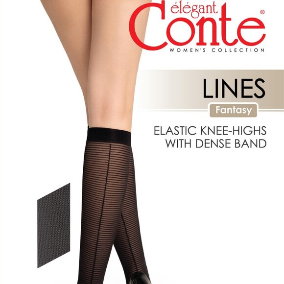 Conte Lines 30 Den - Fantasy Knee-Highs for Women (24S-8SP) - Picture 1 of 5